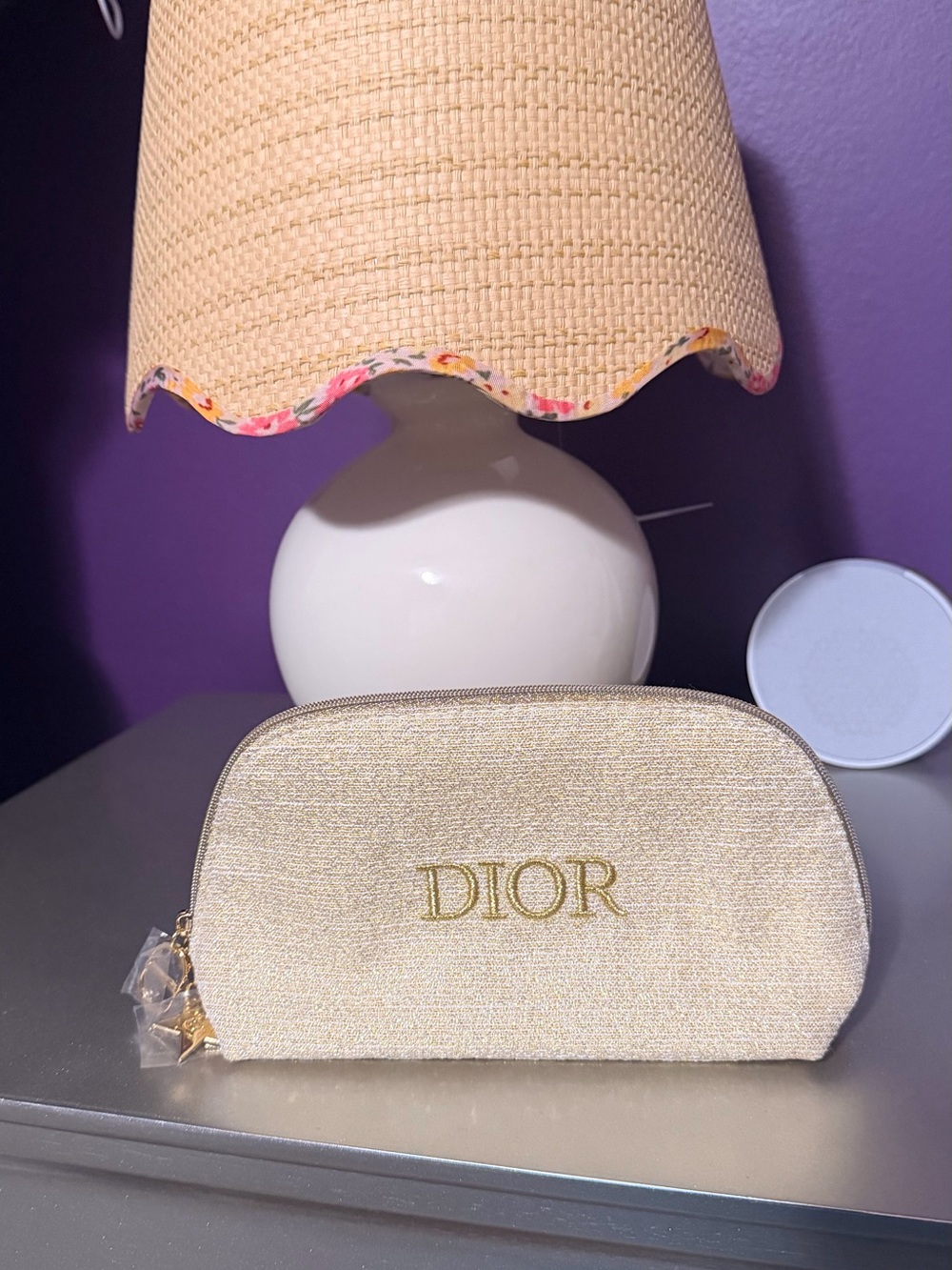 Dior Gold Shimmer Cosmetic Pouch